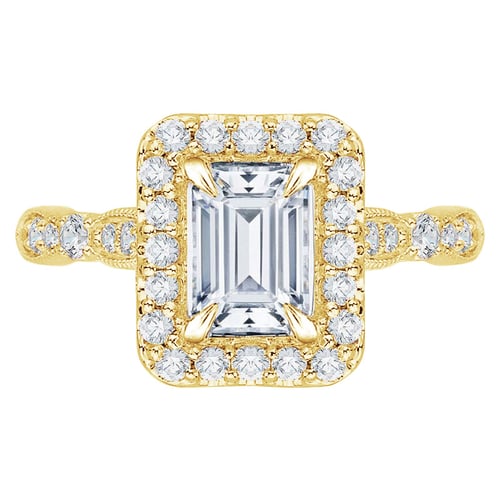 Verlobungsring mit Diamanten im Smaragdschliff Bina