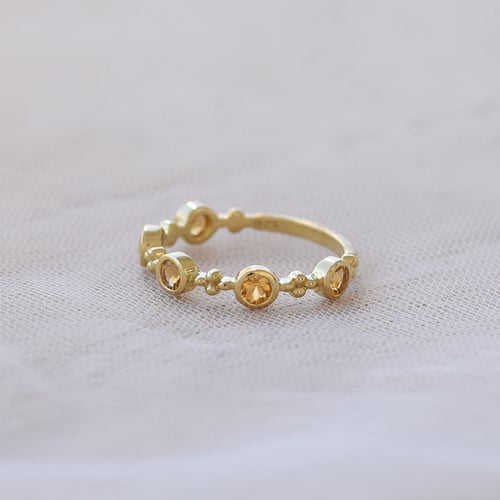 Vergoldeter Silber-Ring mit Citrin 3/4 besetzt Joslyn