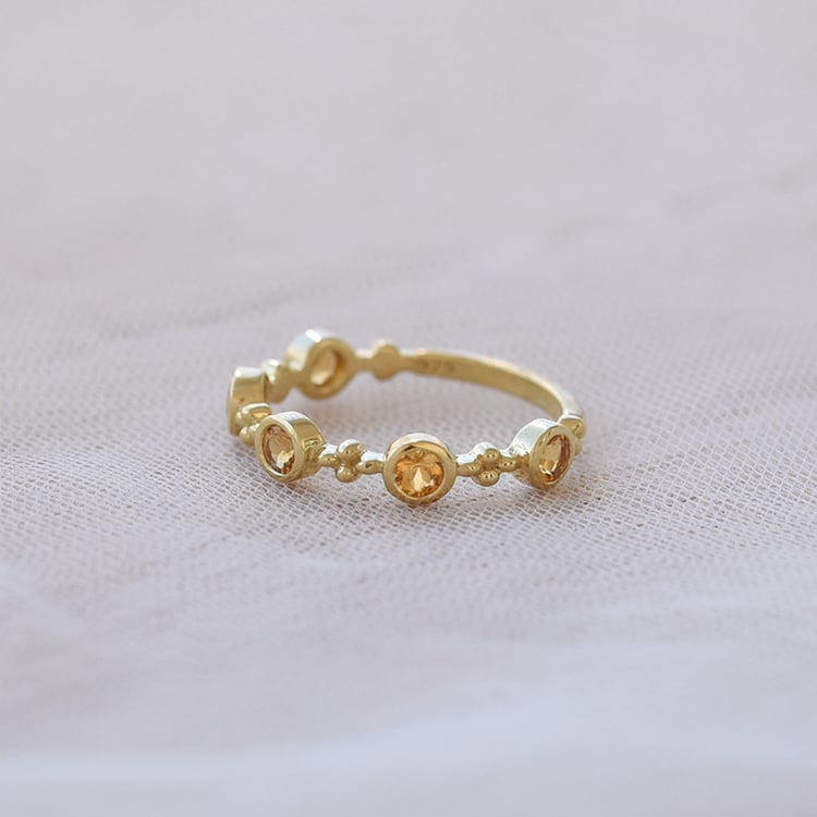 Vergoldeter Silber-Ring mit Citrin 3/4 besetzt Joslyn 69279