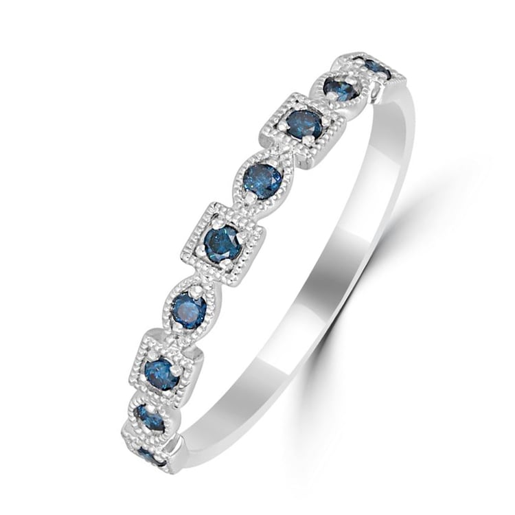 Blaue Diamanten in Eternity Trauring 30735