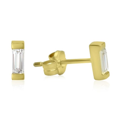 Goldene Kollektion mit weißen Baguette Saphiren Stasia
