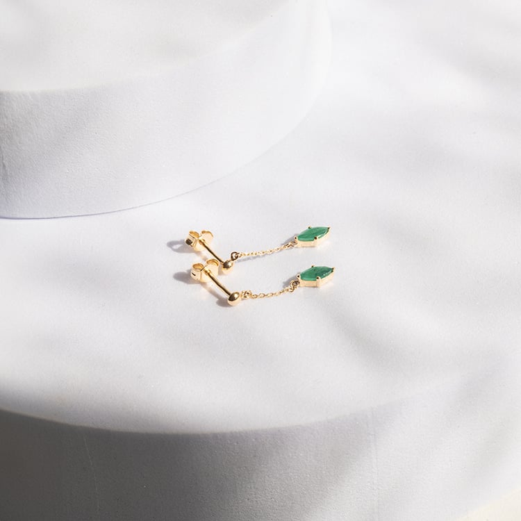 Goldenes Schmuckset mit brasilianischen Smaragden Raiz 143062