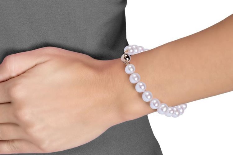 Goldenes Armband mit 10-10.5mm Perlen Idris 48788