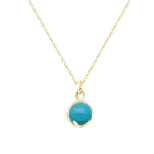 Goldene Anhänger mit Cabochon Türkis Azalea