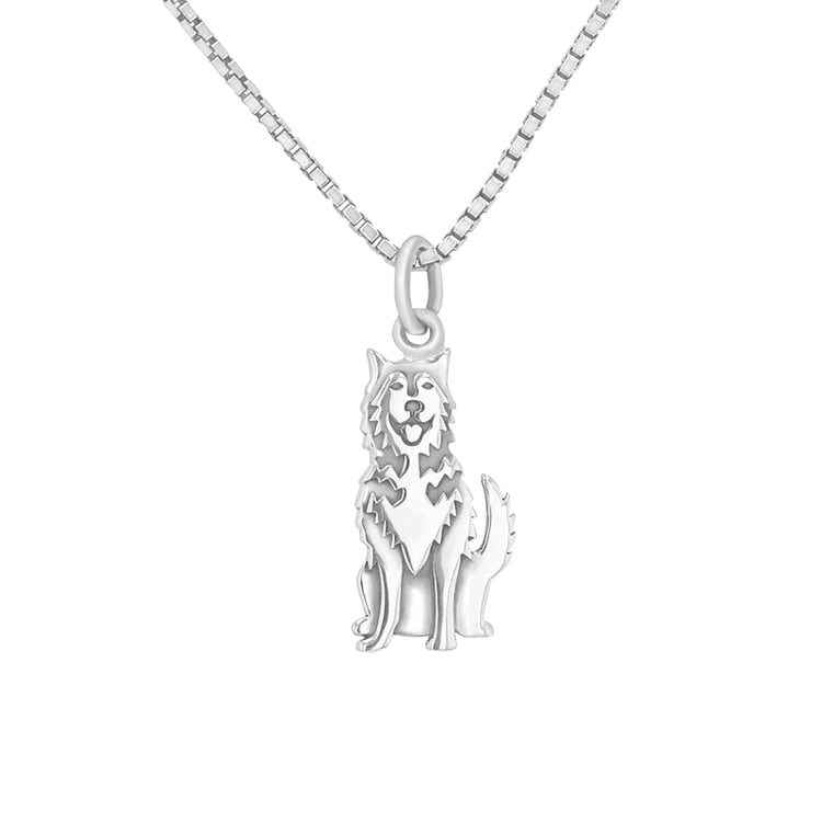 Silberner Anhänger in Hundeform Husky