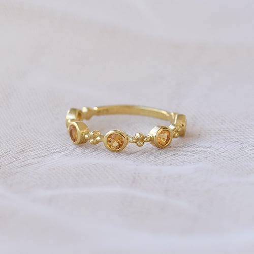 Vergoldeter Silber-Ring mit Citrin 3/4 besetzt Joslyn