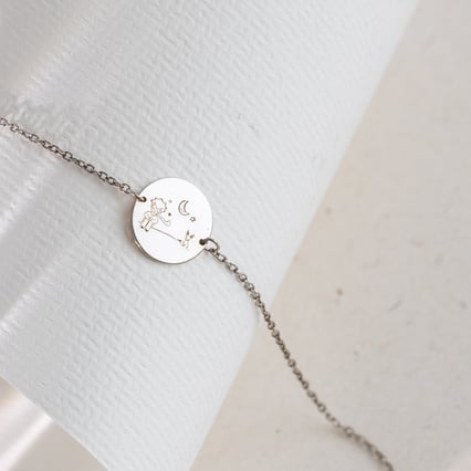 Silbernes Armband Der Kleine Prinz mit Fuchs und Gravur