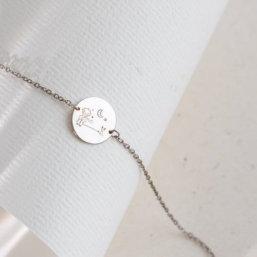 Silbernes Armband Der Kleine Prinz mit Fuchs und Gravur