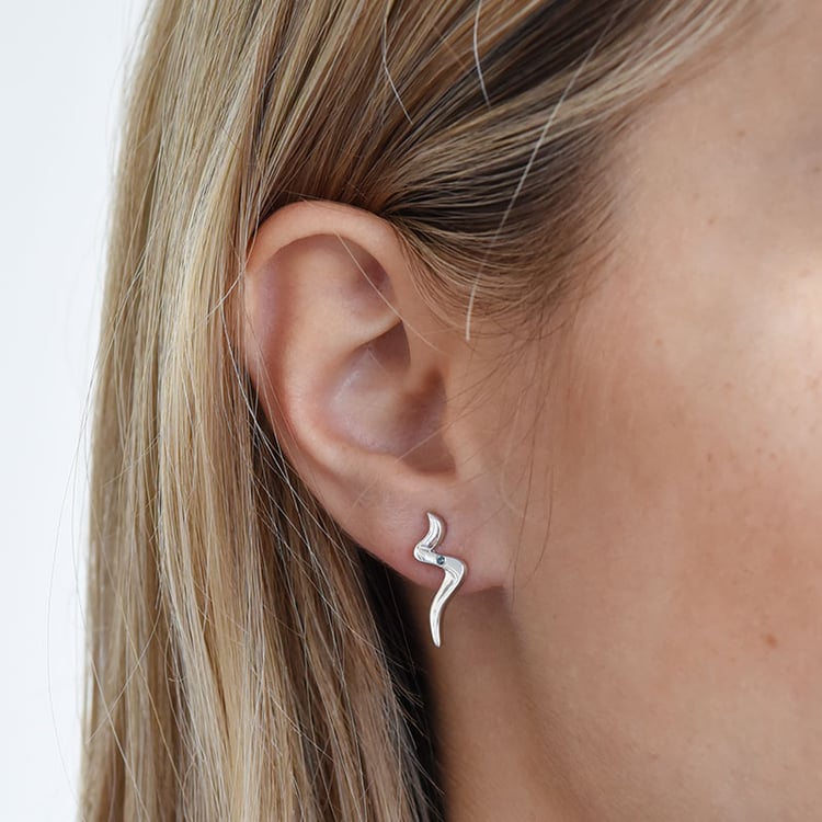 Silberne Ohrringe mit blauen Diamanten Ursella 86178