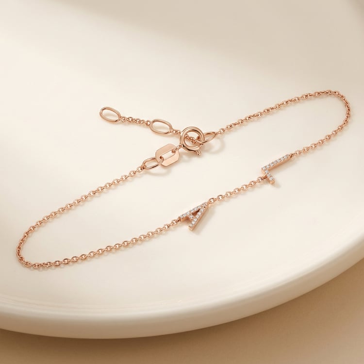 Armband mit zwei Buchstaben und Lab Grown Diamanten Annika 169703