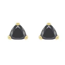 Goldene Ohrstecker mit schwarzen Diamanten Vock