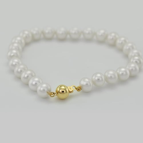 Goldenes Armband mit 7 - 7.50 mm Perlen Locat