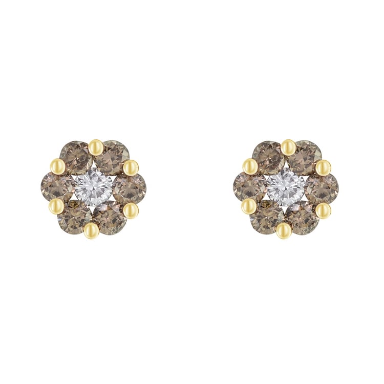 Ohrstecker in Blumenform mit brauen Diamanten Oakley 76276