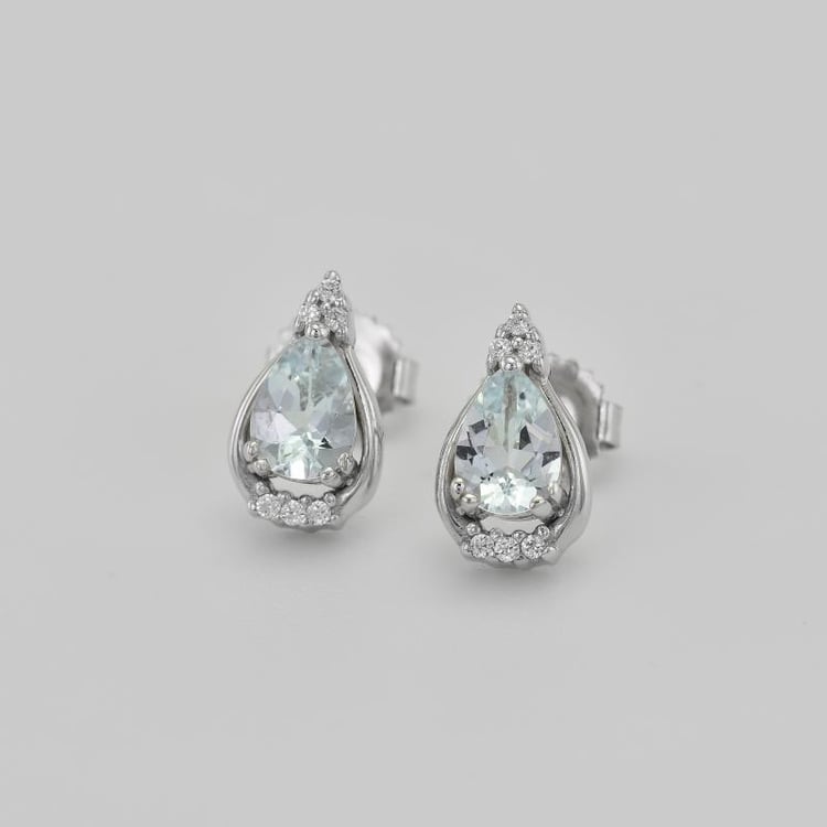 Aquamaring Ohrringe in Silber 30698