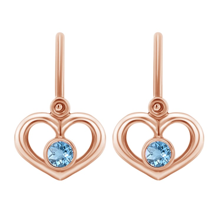 Goldene Kinderohrringe in Herzform mit Edelstein Ihrer Wahl Ariel 46981