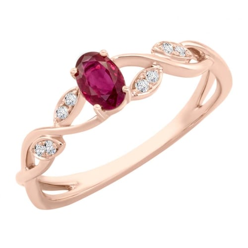 Goldener Rubinring mit Diamanten Ada