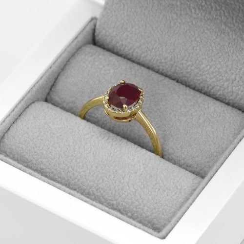 Goldring mit Rubin und Diamanten Arya