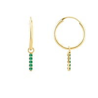 Goldene Hängeohrringe mit Smaragden Elaine