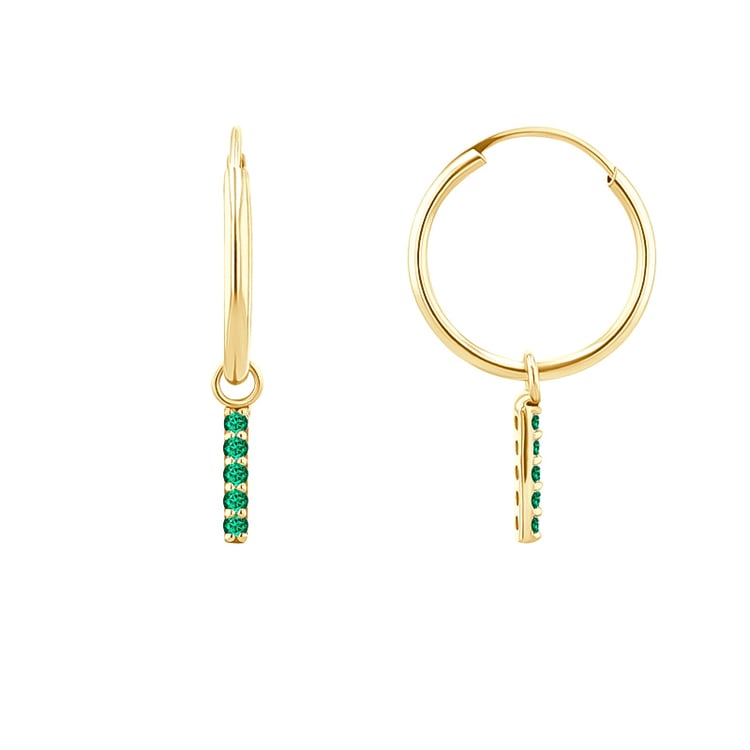 Goldene Hängeohrringe mit Smaragden Elaine