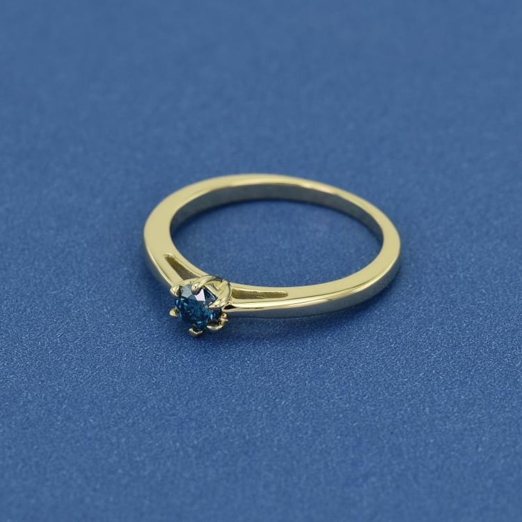 Blauer Diamant im Goldring 22747