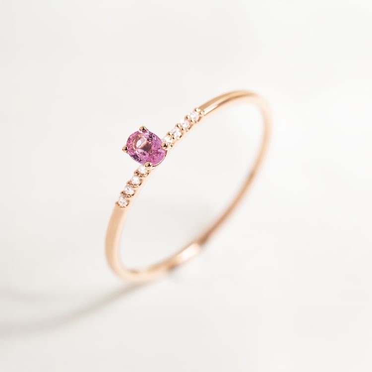 Verlobungsring mit rosa Saphir und Lab Grown Diamanten Terry 149191
