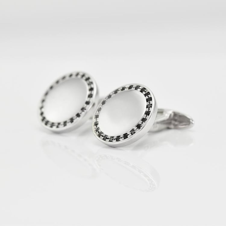 Schwarze Diamanten Manschettenknöpfe 14007