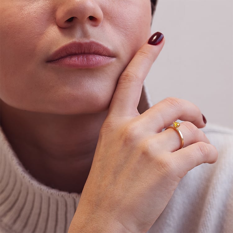 Verlobungsring mit 0.3 ct IGI-zertifiziertem fancy gelben Lab Grown Diamant Rabby 132818