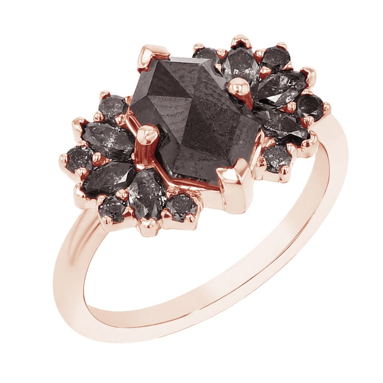 Atypischer Goldring mit Salt and Pepper Diamanten Kacey 125675