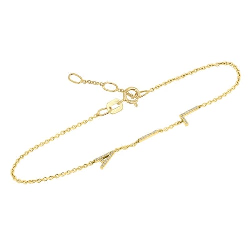 Armband mit drei Buchstaben und Lab Grown Diamanten Annika
