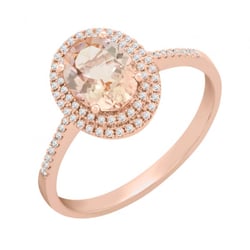 Goldener Ring mit Morganit und Diamanten Danae