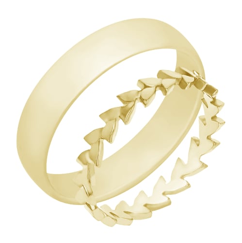 Goldener Ring in Blättchenform und flachen Ring für Herren Skyler