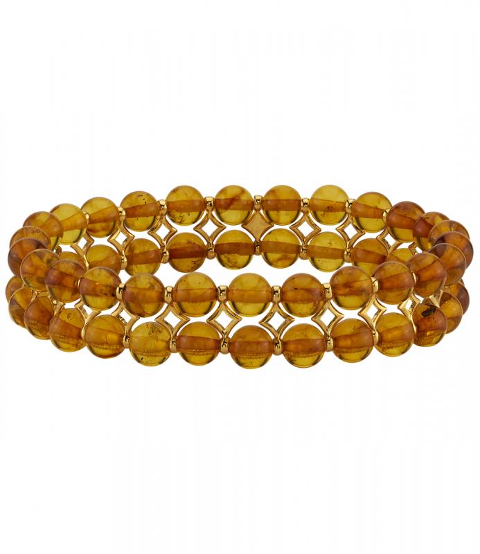 Vergoldetes Silberarmband mit Bernstein im Cognacton Eliezer