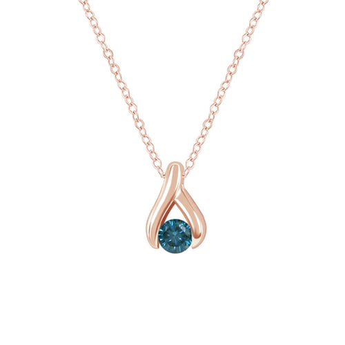 Minimalistischer Anhänger mit blauem Diamanten Tilda