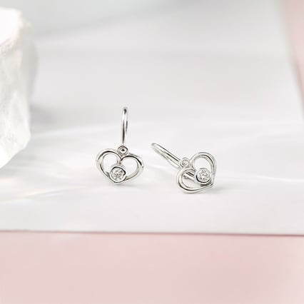 Goldene Ohrringe für Kinder in Herzform Ariel