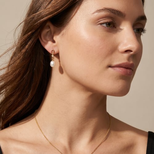 Goldene Perlenohrringe mit Zirkonia Kristine