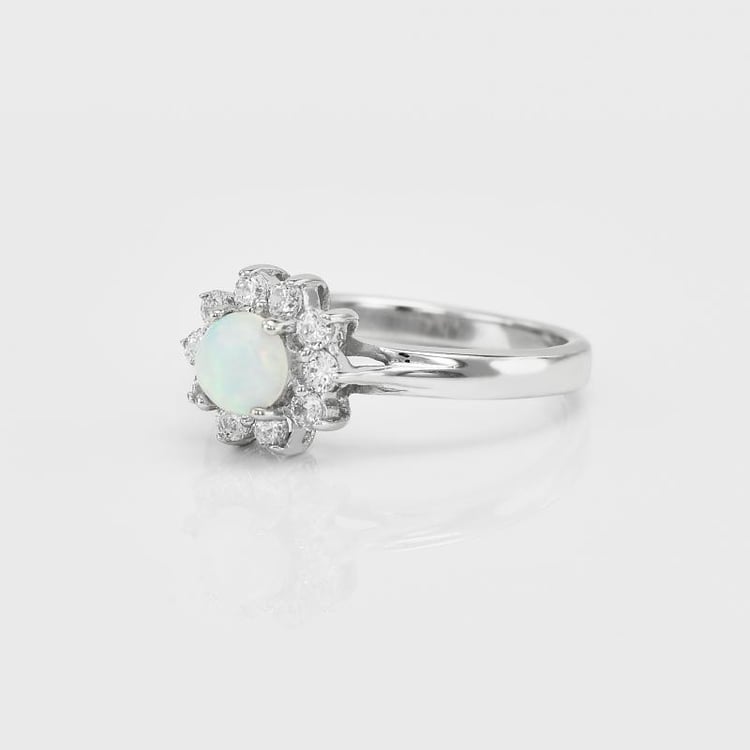 Silberring mit Opal und Zirkonia Mito 17338