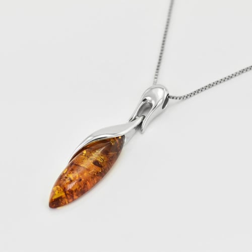 Schmuckset aus Silber mit Bernsteinen Stine