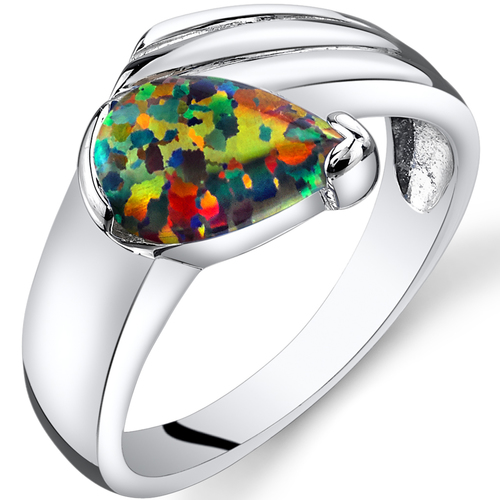 Ring in Silber mit schwarzem Opal Siewa