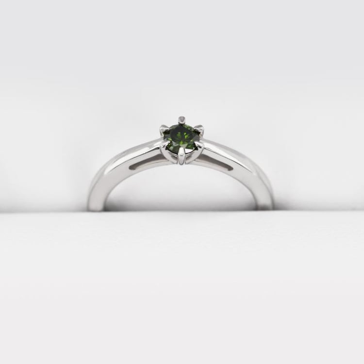 Zarter Verlobungsring mit grünem Diamanten Rima 15190