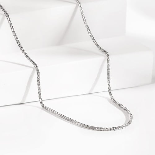 Platin Spiga-Kette 45 cm mit der Breite 1 mm