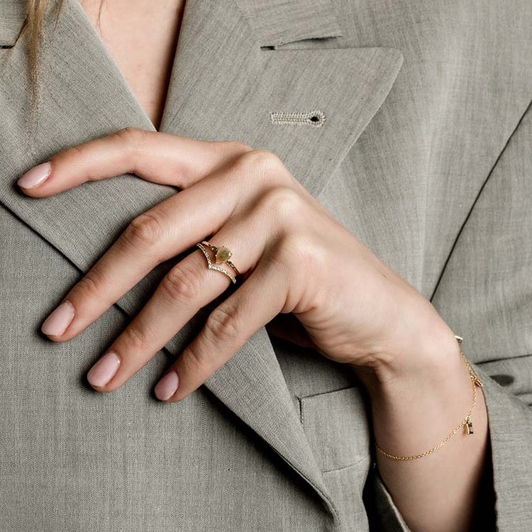 Ring mit rosa Salt and Pepper Diamanten Omiros 97062