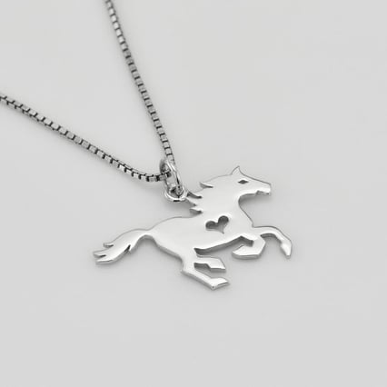 Kettenanhänger in Silber mit Pferd Horse