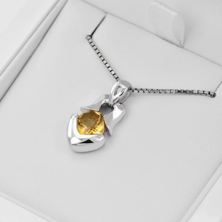 Silberner Anhänger mit Citrin 28610