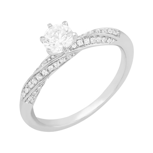 Verlobungsring mit seitlichen Diamanten Avihu