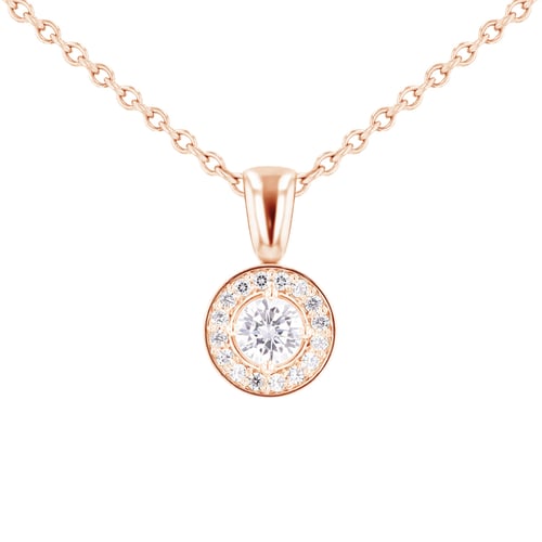Halo-Anhänger mit Moissaniten und Diamanten Merryn