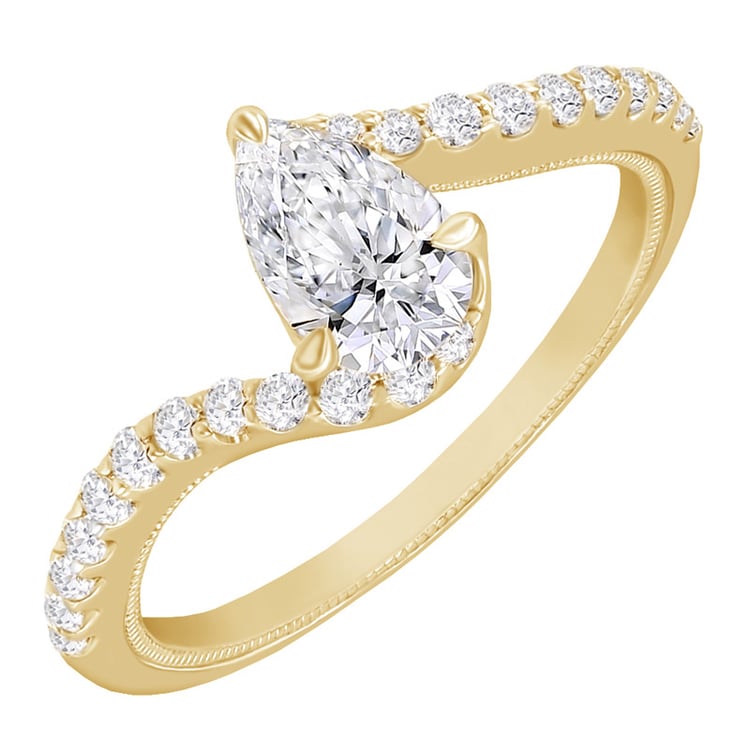  Diamantring aus Gelbgold mit Diamanten in Tropfenschliff 61220