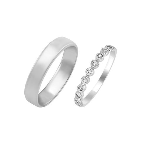 Goldener Trauring mit Vintage Relief und Komfort Ring Danel