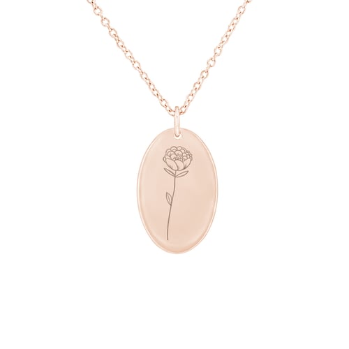 Romantischer Anhänger mit einer Blumengravur Ihrer Wahl Daisy
