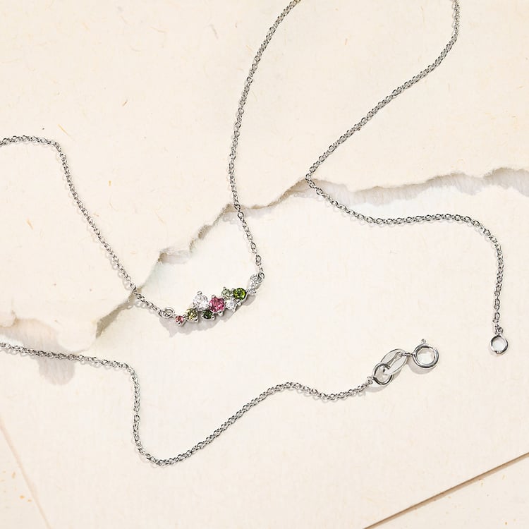 Cluster Halskette mit pastellfarbenen Edelsteinen Kianna 161345