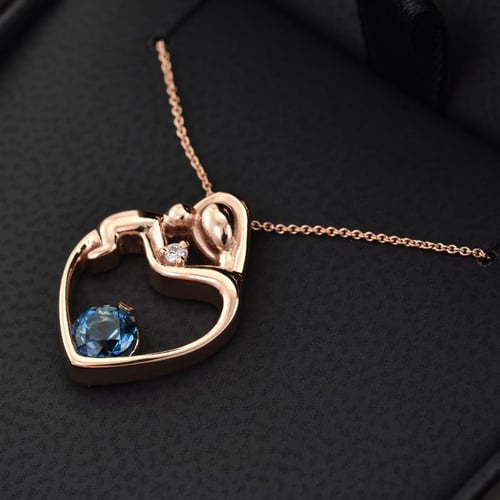 Anhänger Mutter und Kind mit Topas und Diamanten Ella